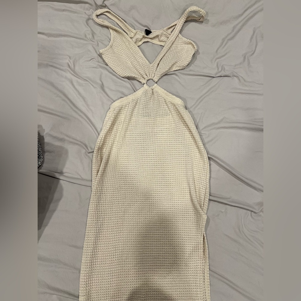 Elegant Cream Knit Dress Coverup